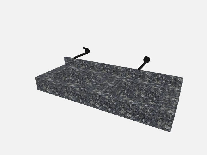 Bancada dupla de casal em Blue Pearl, 140 × 50 cm